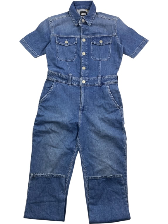 Vans Ολόσωμη Φόρμα / Jumpsuit Denim Casual Logo Μπλε Γυναικείο L