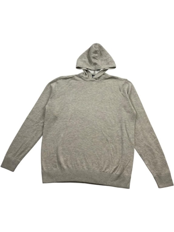VANS Hooded Knit Sweater Minimal Logo Grey Men's L
