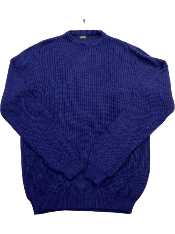VANS Maglia in maglia a coste con etichetta logo viola-blu da uomo L