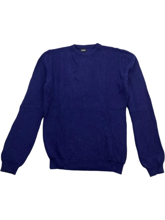 VANS Knit Sweater Vintage Style Small Logo Blue Men's L