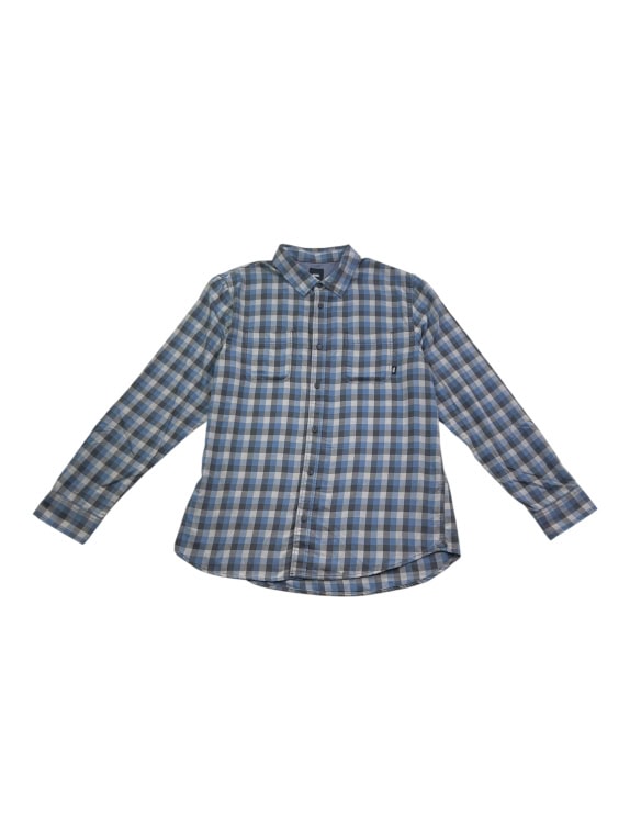 VANS ΠΟΥΚΑΜΙΣΟ ΚΑΡΟ TAILORED FIT LOGO ΜΠΛΕ/ΓΚΡΙ ΑΝΔΡΙΚΟ L
