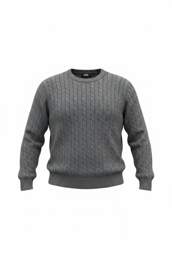 VANS ΠΟΥΛΟΒΕΡ CABLE KNIT ΓΚΡΙ UNISEX PRE OWNED L