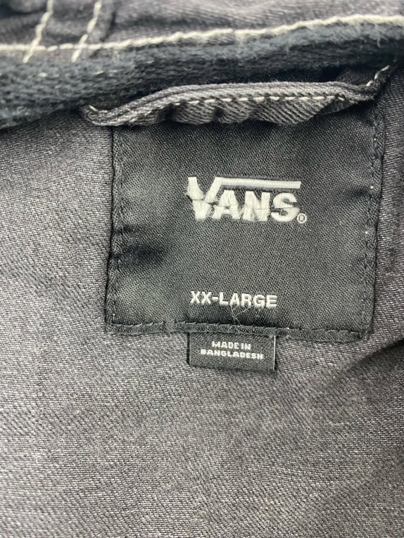 VANS Vintage Zip Hoodie Jacket Logo Black/Charcoal Unisex XXL
