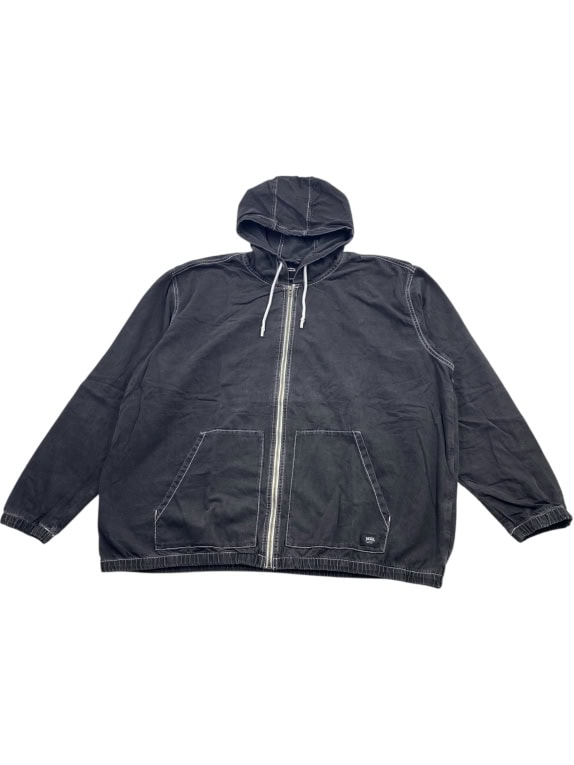 VANS Vintage Zip Hoodie Jacket Logo Black/Charcoal Unisex XXL