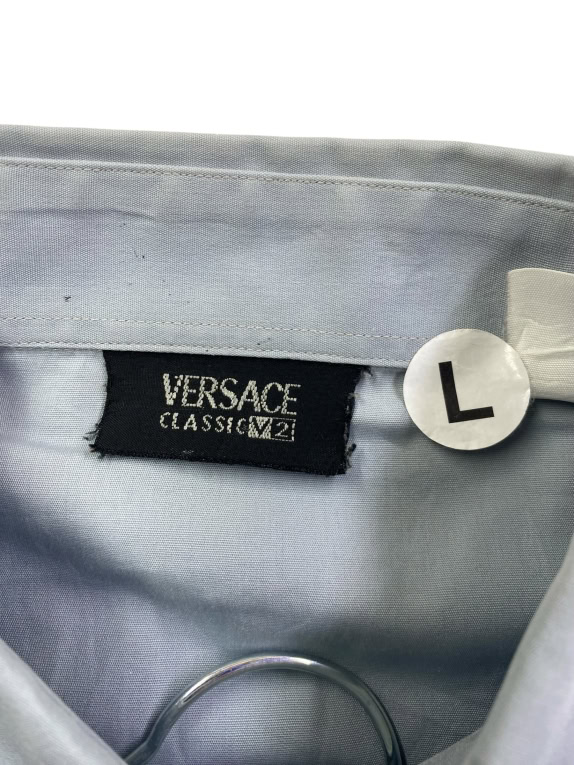 VERSACE CLASSIC V2 ΠΟΥΚΑΜΙΣΟ VINTAGE ΜΙΝΙΜΑΛ ΓΚΡΙ ΑΝΔΡΙΚΟ L
