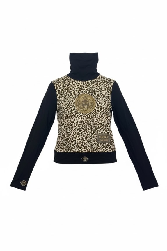 Versace Jeans Couture Μπλούζα Ζιβάγκο Animal Print Logo Πολύχρωμο Γυναικείο XS/S