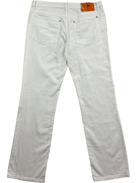 VERSACE JEANS COUTURE ΠΑΝΤΕΛΟΝΙ VINTAGE ΜΕ ΜΕΤΑΛΛΙΚΟ LOGO ΛΕΥΚΟ ΓΥΝΑΙΚΕΙΟ M