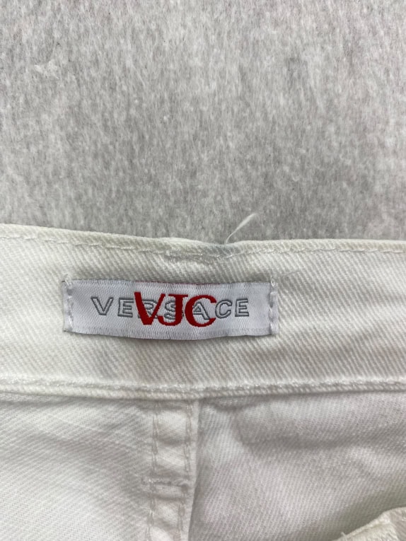 VERSACE JEANS COUTURE ΠΑΝΤΕΛΟΝΙ VINTAGE ΜΕ ΜΕΤΑΛΛΙΚΟ LOGO ΛΕΥΚΟ ΓΥΝΑΙΚΕΙΟ M
