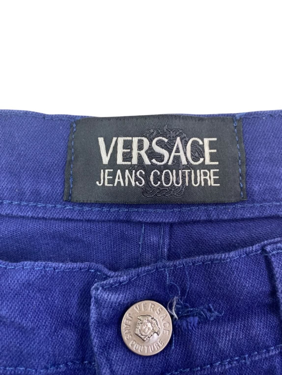 VERSACE JEANS COUTURE VINTAGE ΤΖΙΝ ΠΑΝΤΕΛΟΝΙ ΜΕ ΛΟΓΟΤΥΠΟ ΜΠΛΕ ΓΥΝΑΙΚΕΙΟ S/M