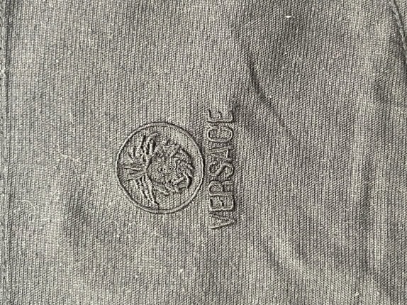 90s VERSACE PLACED SHIRT MINIMAL BLACK MEN PRE OWNED XL