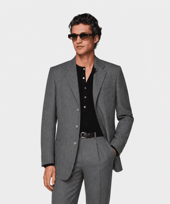 90s VIA MODA BIANCHI CLASSIC SUIT GREY MEN PRE OWNED L