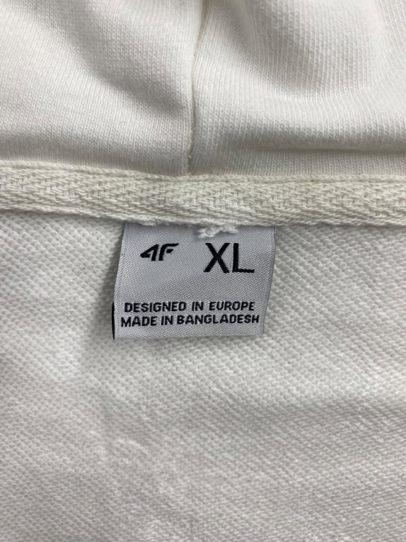 VINTAGE 4F ΖΑΚΕΤΑ ΦΟΥΤΕΡ ΜΕ ΚΟΥΚΟΥΛΑ CASUAL PROTOTYPE LOGO ΛΕΥΚΟ ΑΝΔΡΙΚΟ XL