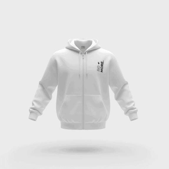 VINTAGE 4F ΖΑΚΕΤΑ ΜΕ ΚΟΥΚΟΥΛΑ (HOODIE) "DO MORE" ΛΕΥΚΟ ΑΝΔΡΙΚΟ XL