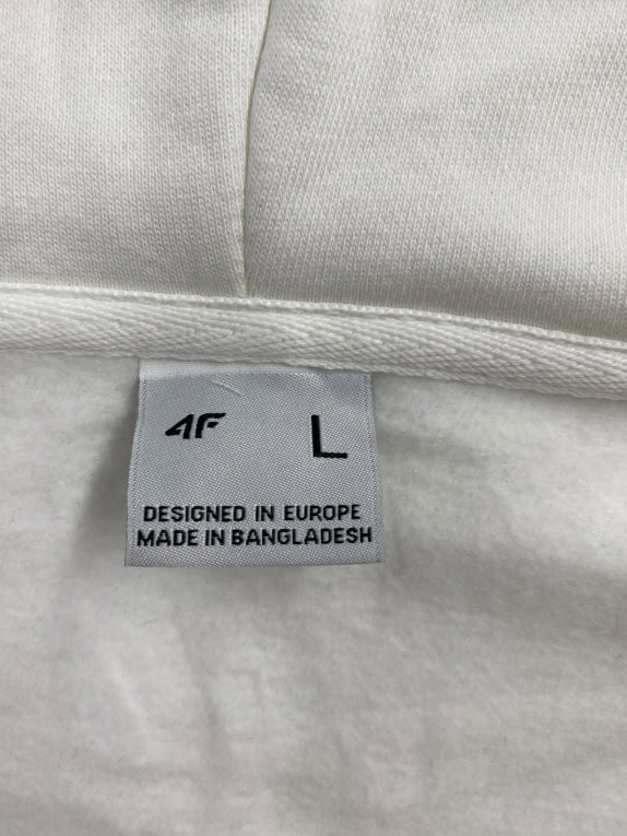 VINTAGE 4F ΖΑΚΕΤΑ ΜΕ ΚΟΥΚΟΥΛΑ LOGO PRINT ΛΕΥΚΗ ΑΝΔΡΙΚΟ L/XL