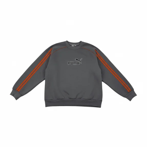 FELPA UOMO VINTAGE ANNI \'80 PUMA GRIGIO/ARANCIONE XL