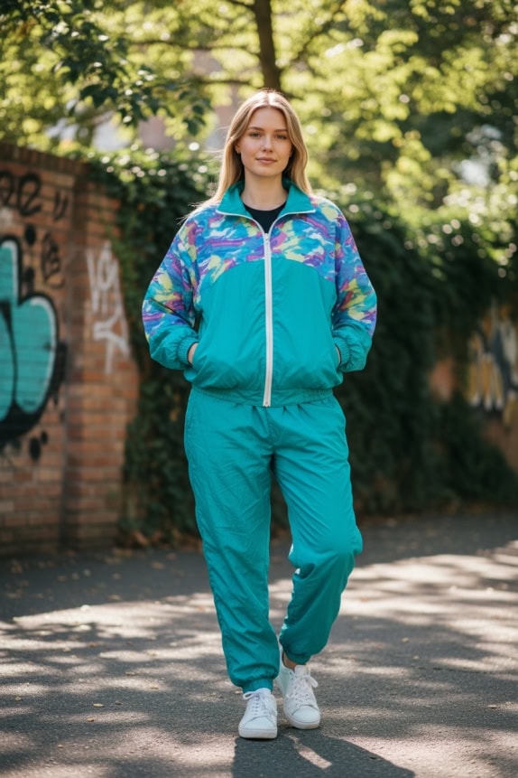 Vintage 90s It’s Okay Πολύχρωμο Tracksuit Σετ Αντιανεμικό L
