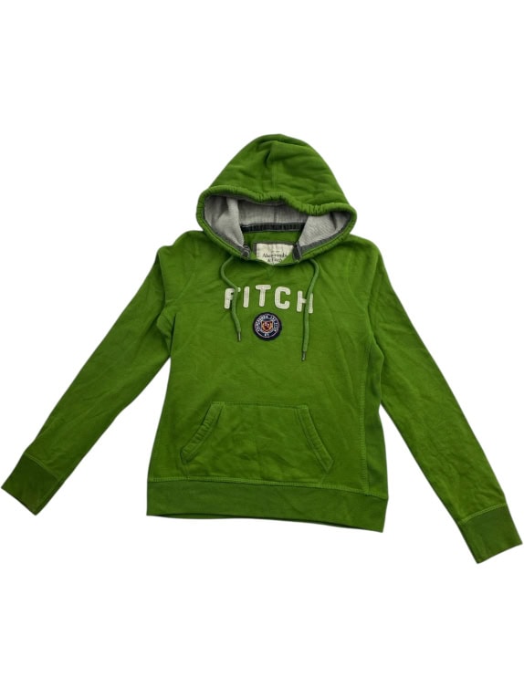 VINTAGE ABERCROMBIE & FITCH HOODIE LOGO GREEN WOMEN'S M