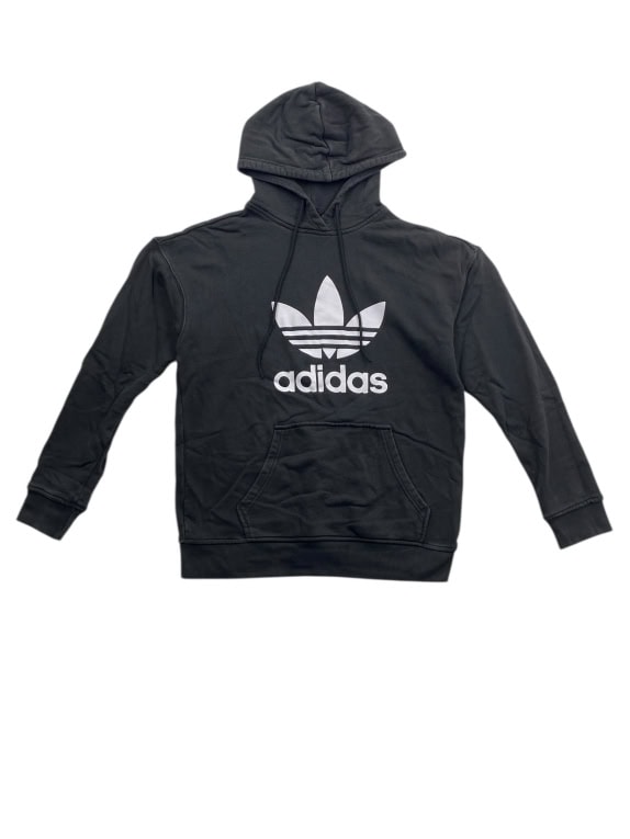 VINTAGE ADIDAS HOODIE ΜΕ ΜΕΓΑΛΟ ΛΟΓΟΤΥΠΟ TREFOIL ΜΑΥΡΟ ΓΥΝΑΙΚΕΙΟ XS/S
