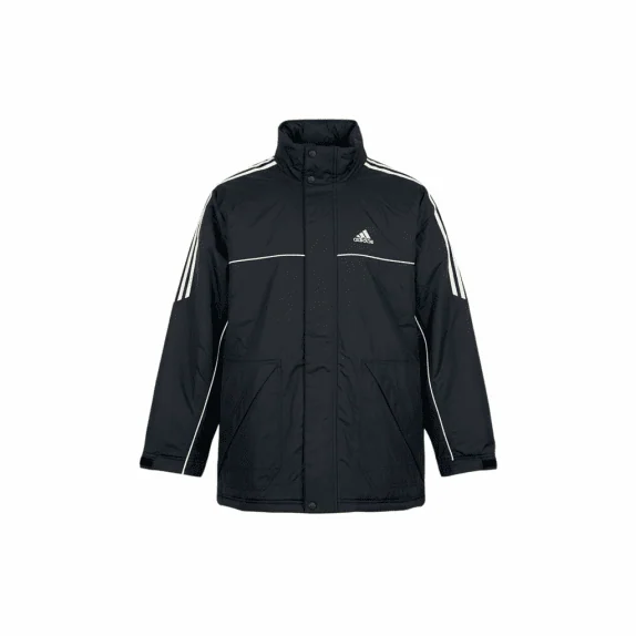 VINTAGE ADIDAS THREE STRIPE JACKET WITH LOGO BLACK MENS L