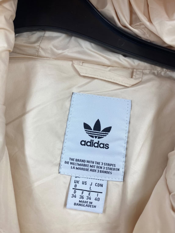 GIUBBOTTO PUFFER CON CAPPUCCIO ADIDAS ORIGINALS VINTAGE BEIGE DA DONNA S
