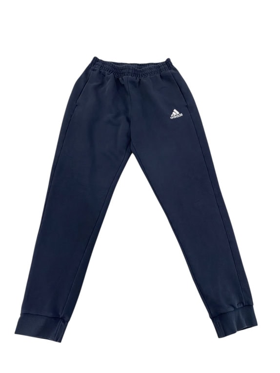 VINTAGE ADIDAS SWEATPANTS WITH EMBROIDERED LOGO NAVY BLUE MEN M