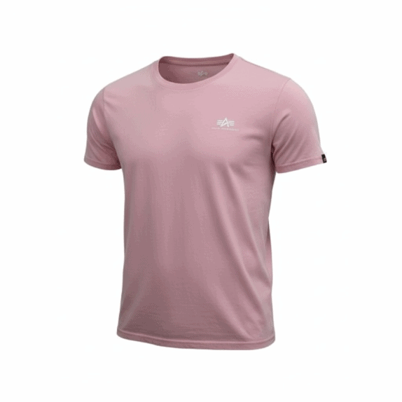 VINTAGE ALPHA INDUSTRIES T-SHIRT CON LOGO ROSA DA UOMO XL