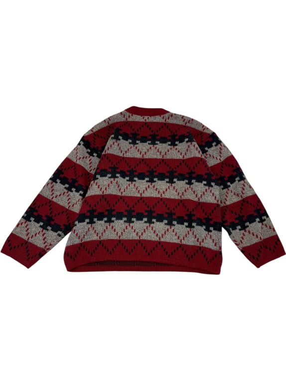 VINTAGE Ανδρικό Πλεκτό Πουλόβερ Invicta Fair Isle Κόκκινο XL