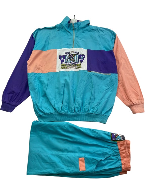 Vintage Aquatic Sportswear Σετ Φόρμας Πολύχρωμο 90s