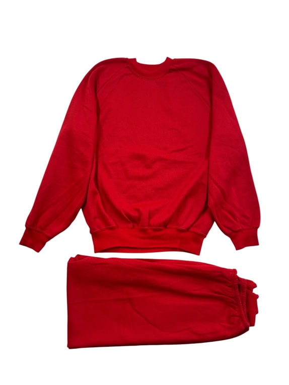 Vintage Αθλητική Φόρμα Σετ Basic Χωρίς Λογότυπο Κόκκινο Unisex XL
