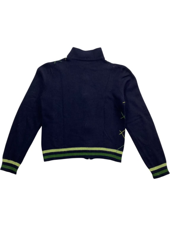 VINTAGE BELFE ΖΑΚΕΤΑ ΜΕ ΦΕΡΜΟΥΑΡ ARGYLE ΠΛΕΞΗ ΜΠΛΕ/ΠΡΑΣΙΝΟ ΓΥΝΑΙΚΕΙΑ M