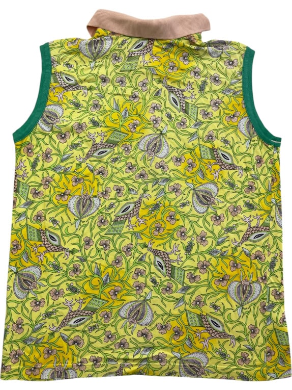 Vintage Best Company Αμάνικο Polo Shirt Πολύχρωμο Floral Pattern Γυναικείο M