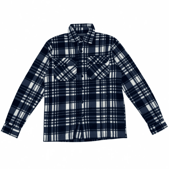 VINTAGE BORGO DEI POETI camicia-giacca in pile a quadri da donna M