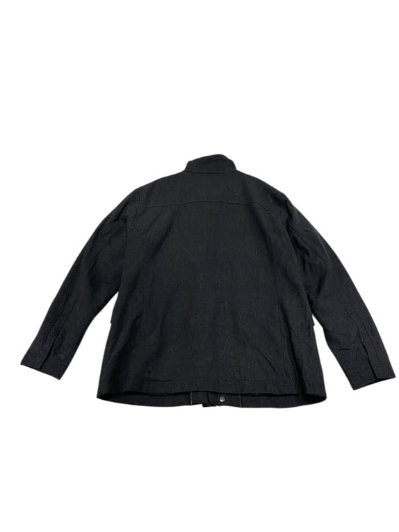 VINTAGE BOSS HUGO BOSS WOOL JACKET WITH STAND-UP COLLAR ANTHRACITE GREY MEN L