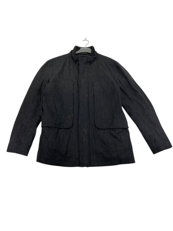 VINTAGE BOSS HUGO BOSS WOOL JACKET WITH STAND-UP COLLAR ANTHRACITE GREY MEN L