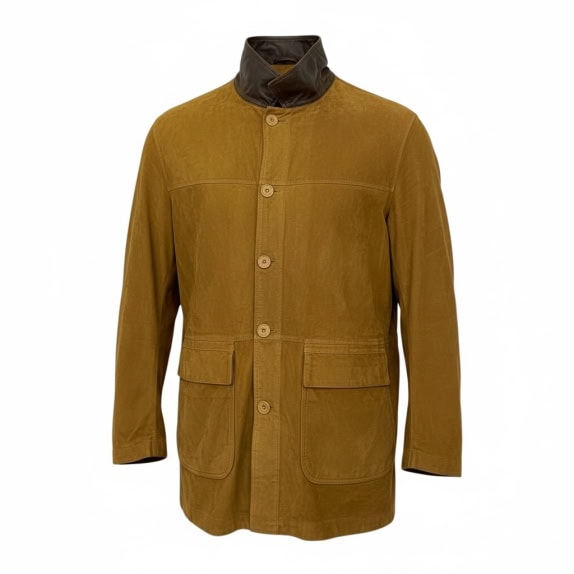 VINTAGE BREATH MADE IN ITALY MEN'S SUEDE JACKET IN TAN COLOR M/L
