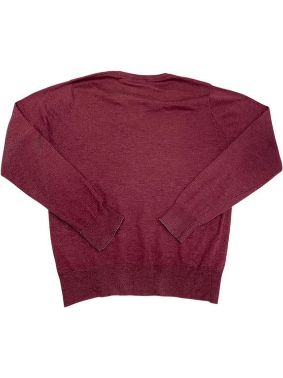 VINTAGE CALVIN KLEIN JEANS KNITTED SWEATER V NECK BURGUNDY MEN'S S