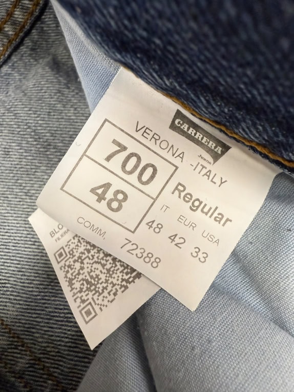 VINTAGE CARRERA JEANS 700 MEN'S DENIM BLUE L