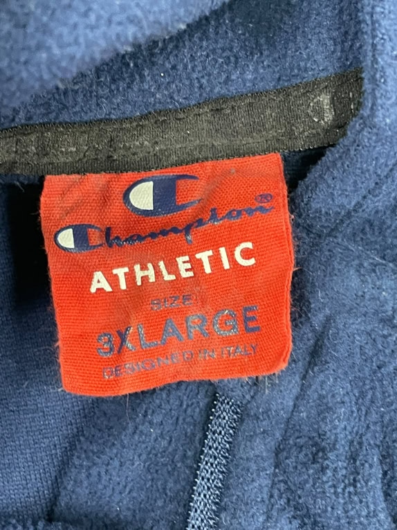 VINTAGE CHAMPION ATHLETIC ΜΠΛΕ FLEECE ΜΠΛΟΥΖΑ ΜΕ ΜΙΣΟ ΦΕΡΜΟΥΑΡ ΑΝΔΡΙΚΟ 3XL