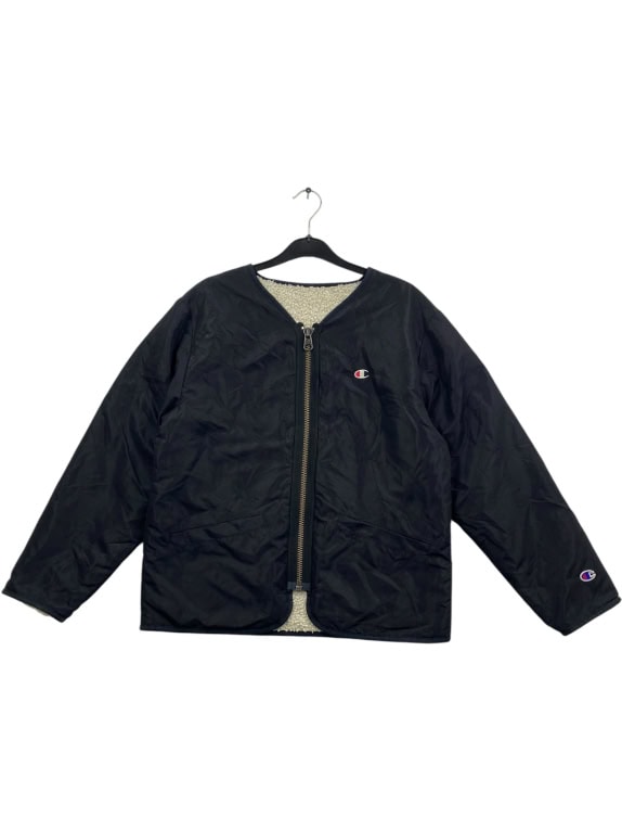VINTAGE CHAMPION LINER JACKET ΜΕ ΦΕΡΜΟΥΑΡ ΛΟΓΟΤΥΠΟ ΜΑΥΡΟ ΑΝΔΡΙΚΟ M