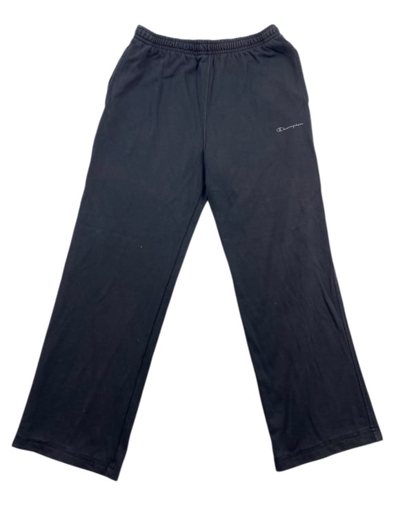 VINTAGE CHAMPION pantaloni della tuta a gamba dritta con logo stampato neri da uomo XL
