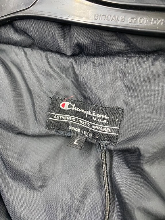 VINTAGE CHAMPION PUFFER ΜΠΟΥΦΑΝ ΜΕ ΚΟΥΚΟΥΛΑ ΜΑΥΡΟ ΑΝΔΡΙΚΟ L