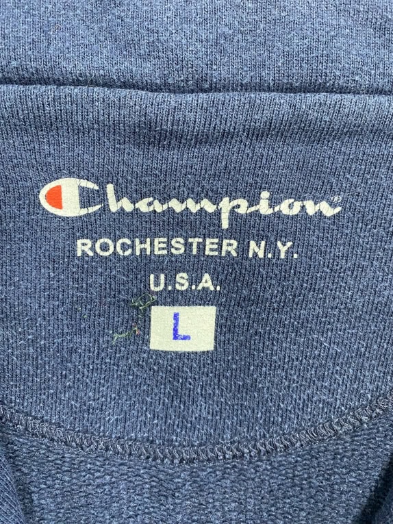 VINTAGE CHAMPION GIACCA CON ZIP PICCOLO LOGO BLU SCURO UOMO L