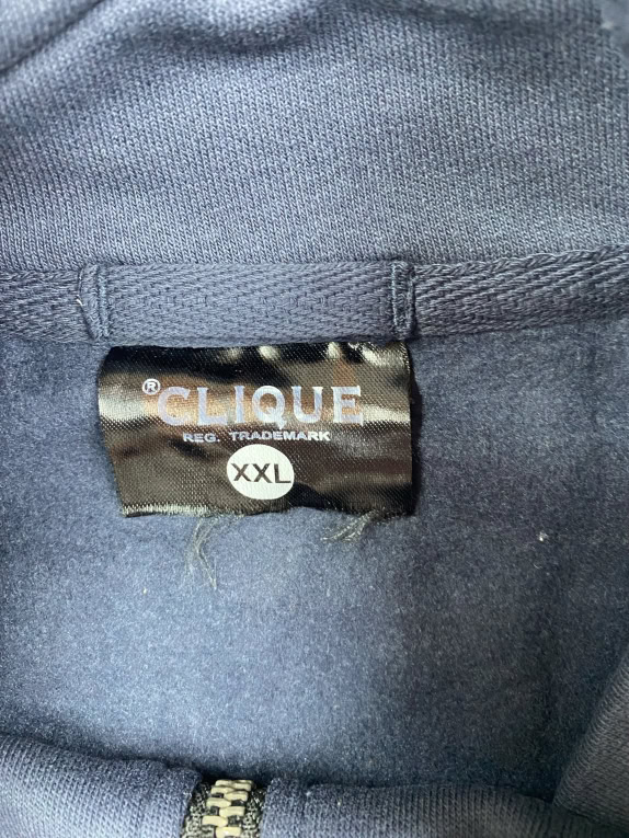 VINTAGE CLIQUE ΖΑΚΕΤΑ ΦΟΥΤΕΡ ΧΩΡΙΣ ΚΟΥΚΟΥΛΑ ΜΠΛΕ ΣΚΟΥΡΟ ΑΝΔΡΙΚΟ XXL