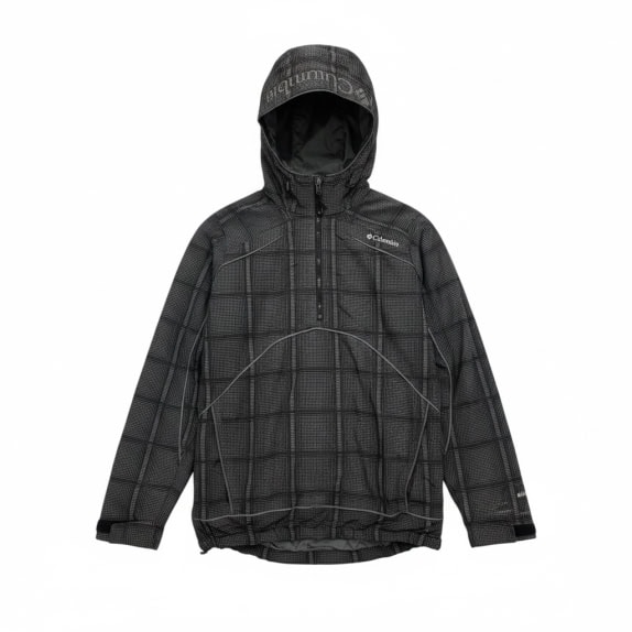 VINTAGE COLUMBIA ANORAK HOODED JACKET GREY BLACK WOMEN S