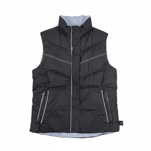 VINTAGE COLUMBIA CONVERT PUFFER VEST WITH STITCHING BLACK WOMEN'S M