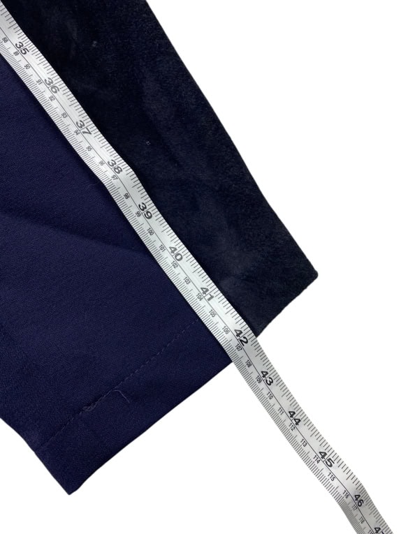 VINTAGE COMPAGNIE LA ROCHELLE PANTALONI CON DETTAGLI IN SUEDE BLU DA DONNA XS