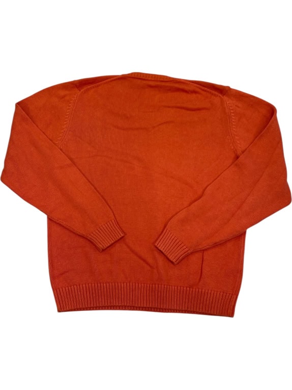 VINTAGE CONTE OF FLORENCE ΠΛΕΚΤΟ ΠΟΥΛΟΒΕΡ V-NECK ΠΟΡΤΟΚΑΛΙ ΑΝΔΡΙΚΟ M