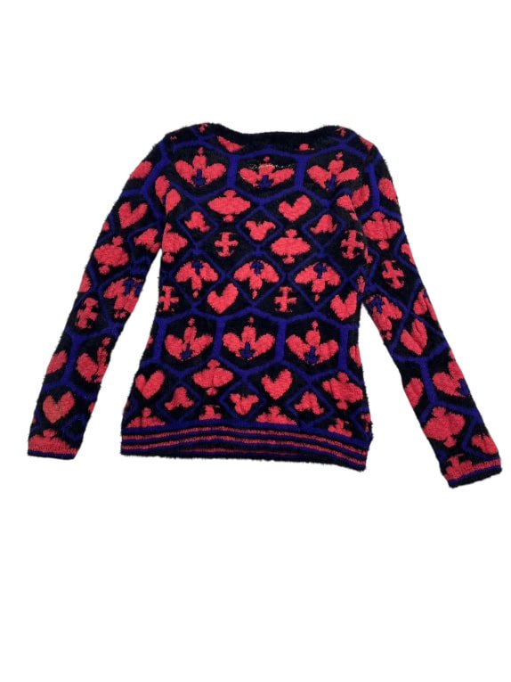 VINTAGE DESIGUAL ΠΛΕΚΤΗ ΜΠΛΟΥΖΑ ΜΕ ΣΧΕΔΙΑ ΜΠΛΕ ΚΟΚΚΙΝΟ ΓΥΝΑΙΚΕΙΟ M/L