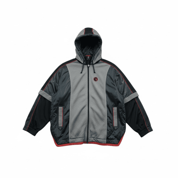 GIACCA TRACK TOP CON CAPPUCCIO VINTAGE DIADORA GRIGIO/NERO UOMO XXL
