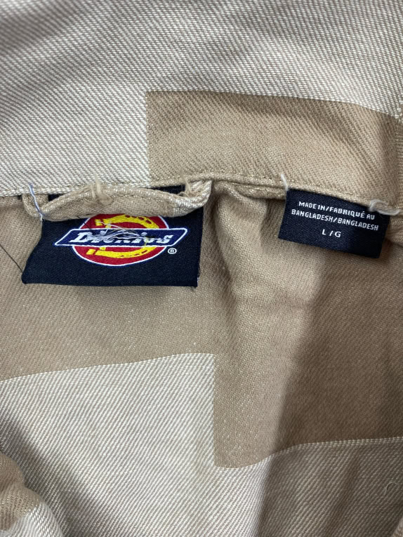 VINTAGE DICKIES JACKET ΜΕ ΦΕΡΜΟΥΑΡ PATCHWORK ΜΠΕΖ ΑΝΔΡΙΚΟ L